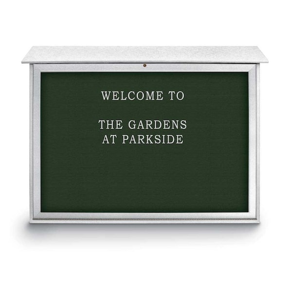 Indoor Enclosed Combo Board, 42"x32", Satin Frame/Black Porc & Black